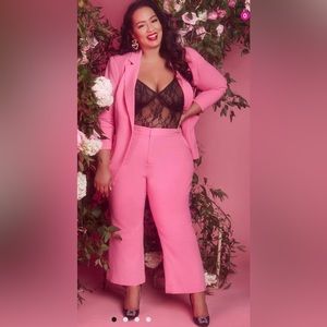 Crop Flare Trouser in Pink Cosmos